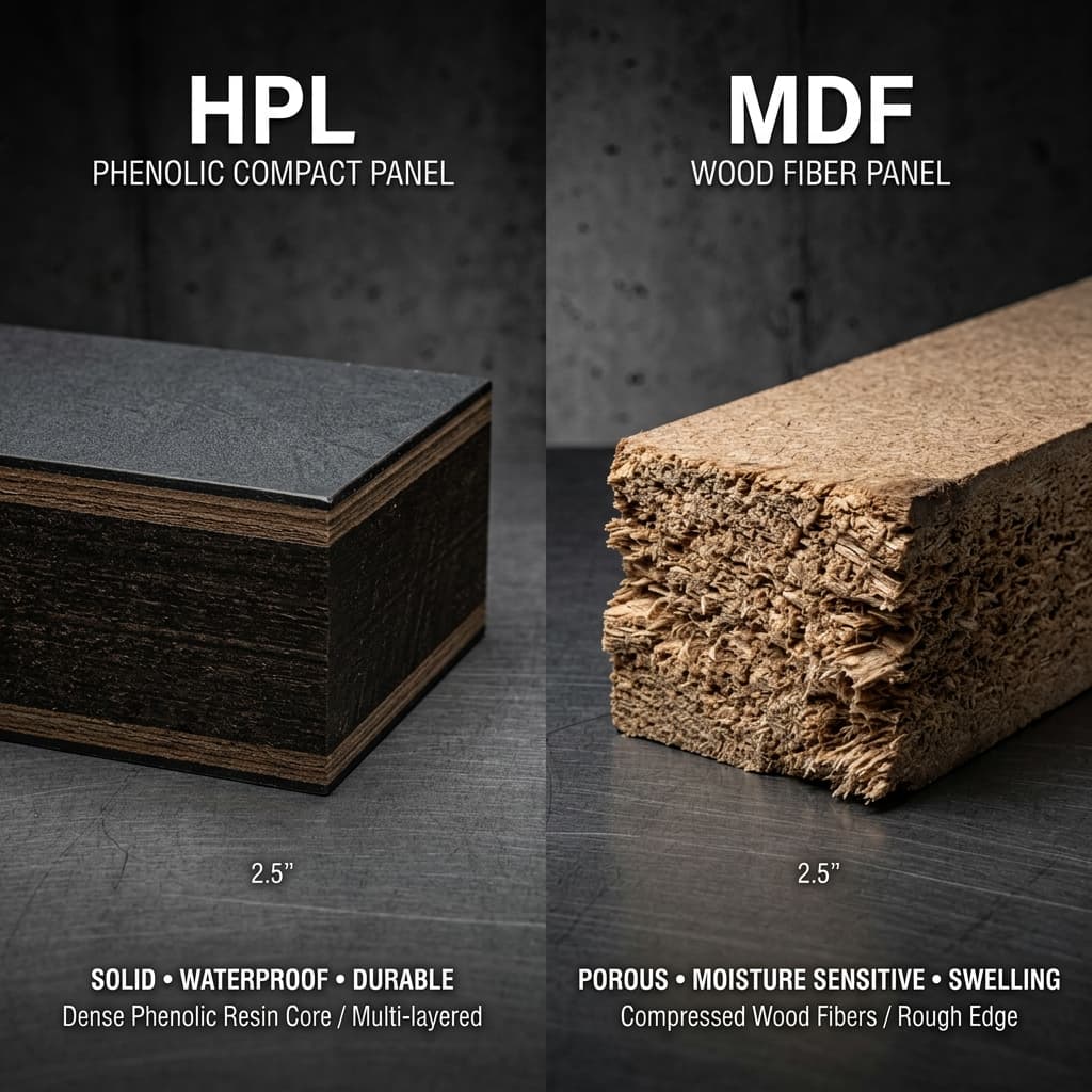 مقارنة HPL و MDF
